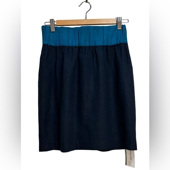 Loeffler Randall Blue Colorblocked Mini Skirt Size 6 - Picture 5 of 11